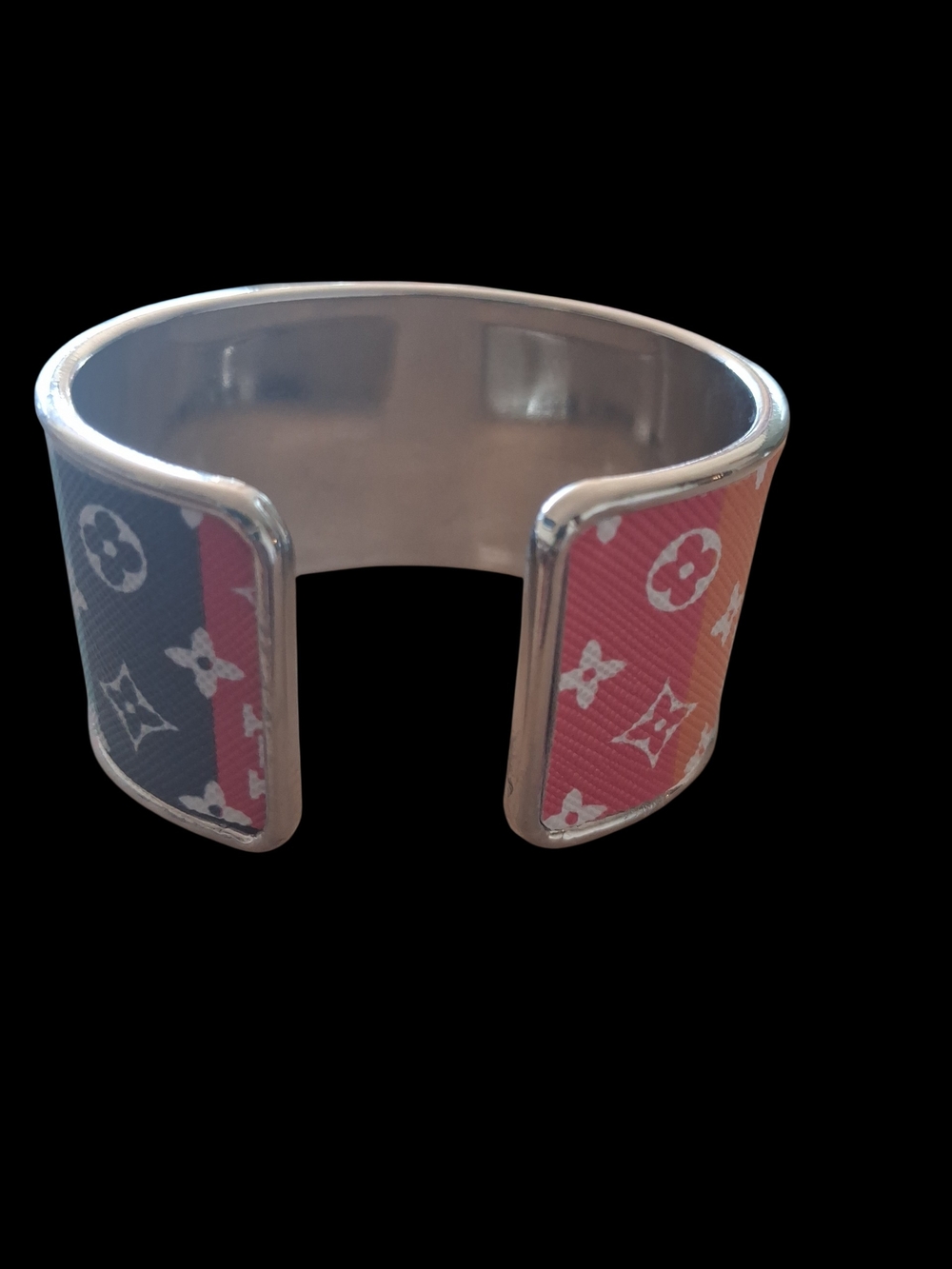 Multicolor Monogram Cuff Bracelet - Pink Orange Green Blue - Picture 3 of 4